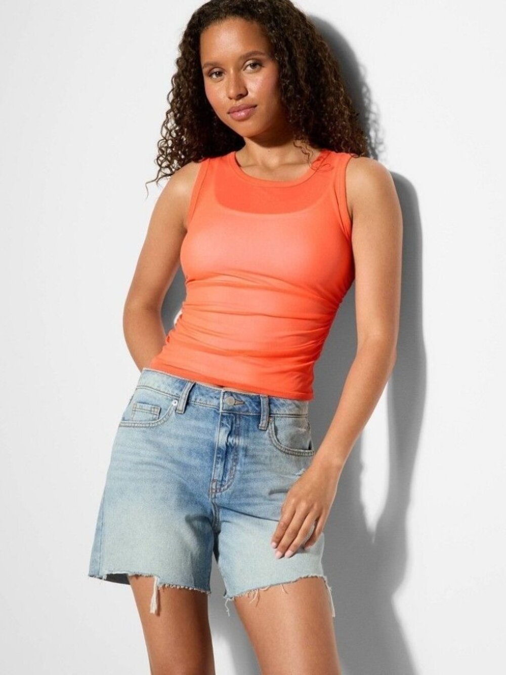 NWT Women's High Neck Tank Top - Wild Fable Vibrant Orange XXS